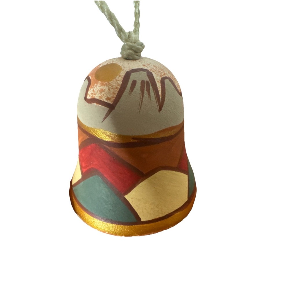 Tesa By Maack Co Hand Painted Bell 2" Southwestern Tree Design With Tag
